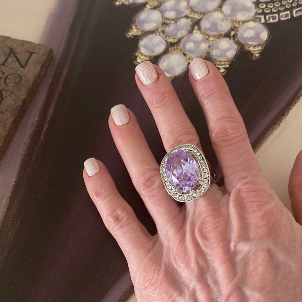 Amethyst Silver Cocktail Ring - image 3